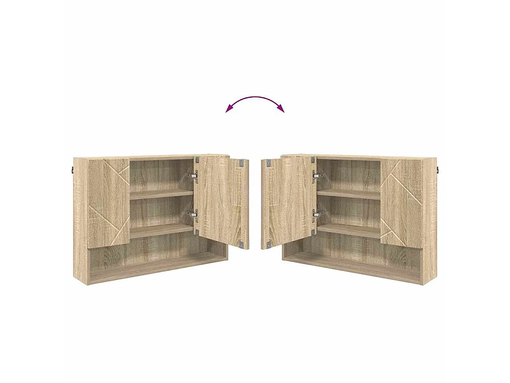 Conjunto de muebles de baño de 2 piezas roble, 76,5 × 35 × 64 cm