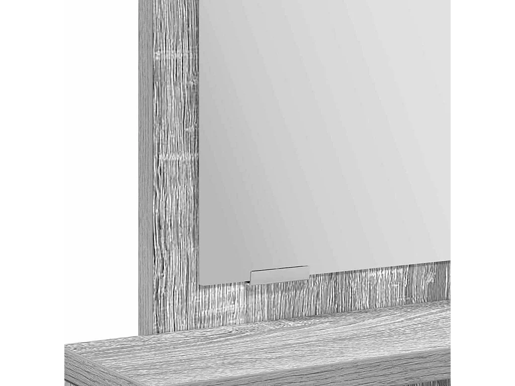 Mesa tocador de tablero de madera gris 50 × 41 × 140 cm
