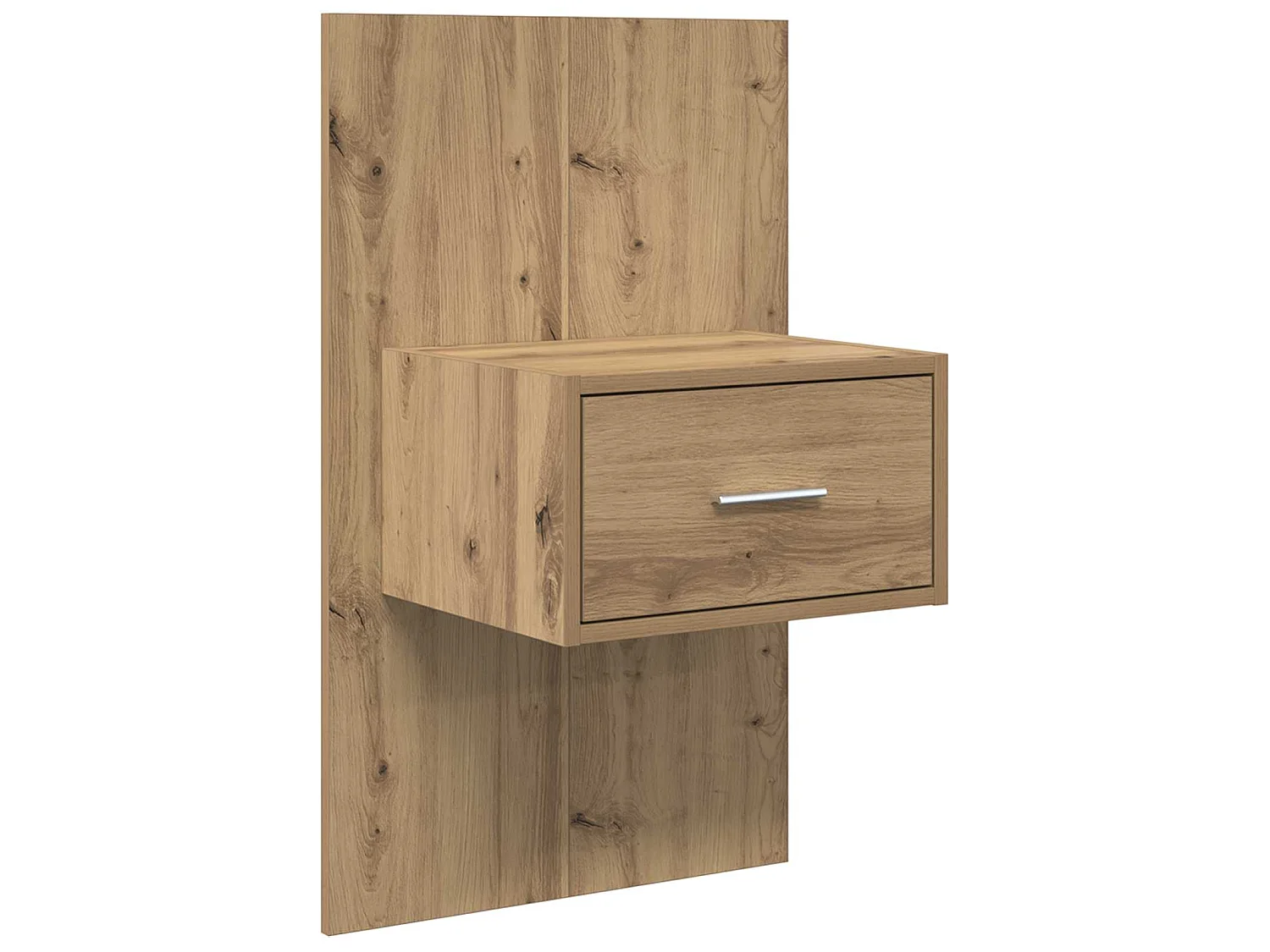 Cabecero con mueble, 3 piezas, tablero de madera de ingeniería, roble artisan