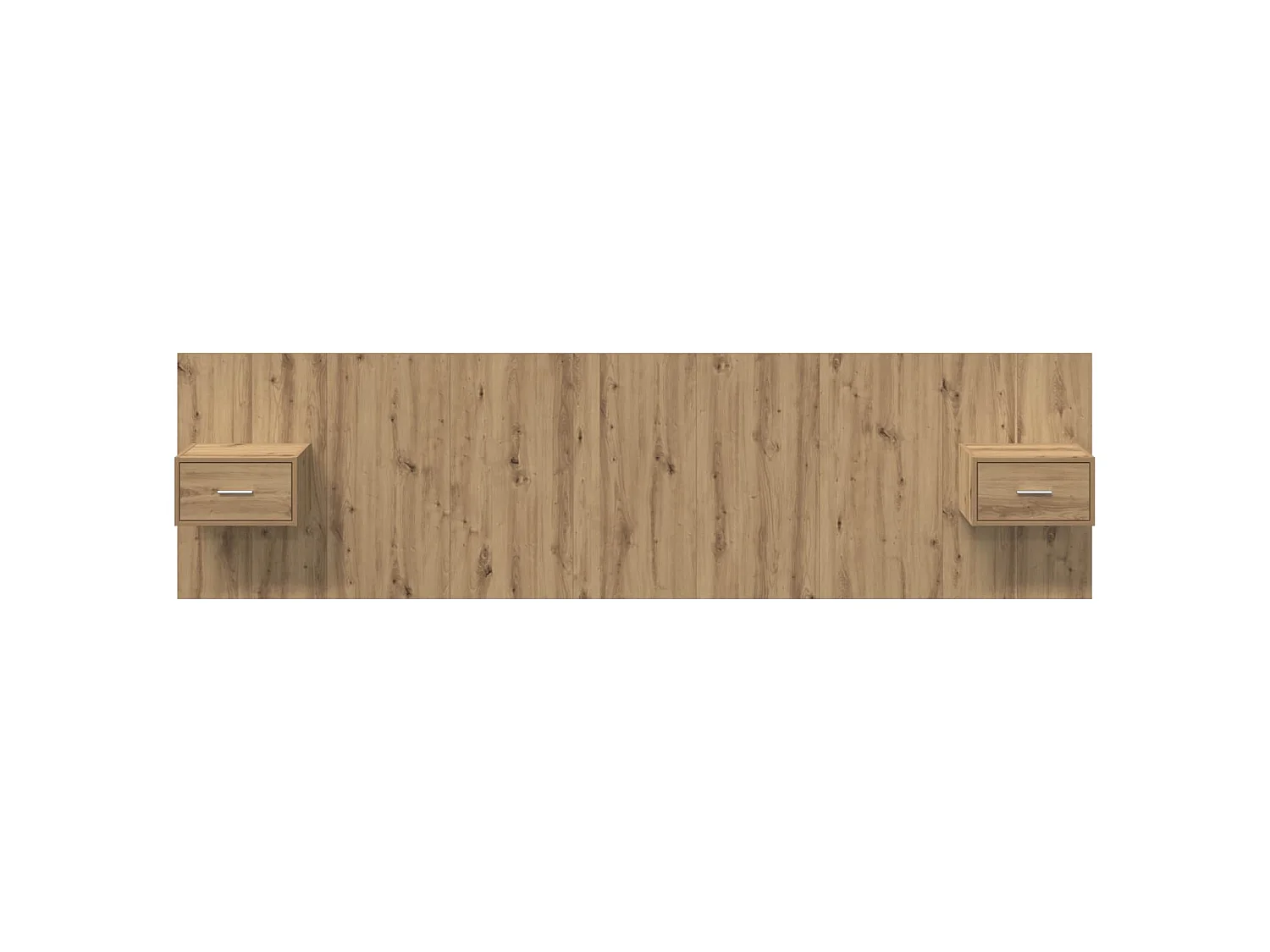 Cabecero con mueble, 3 piezas, tablero de madera de ingeniería, roble artisan