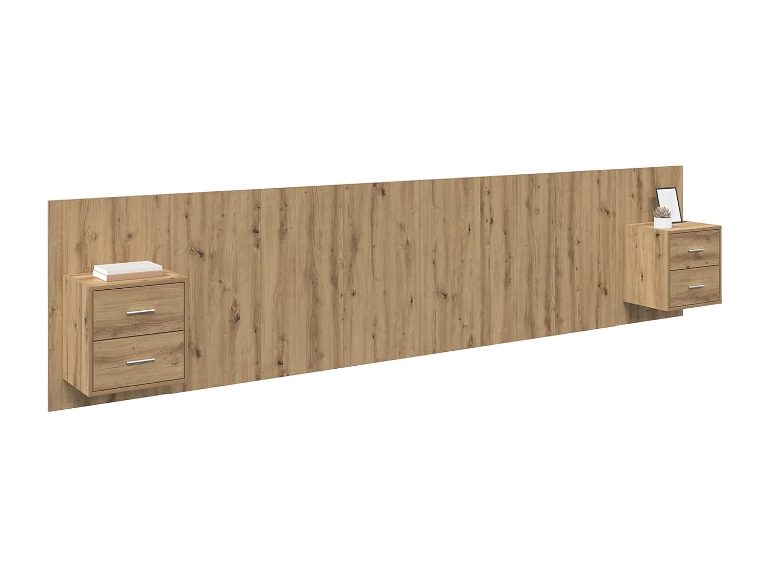 Tête de lit avec armoire avec tiroir 3 pcs Chêne artisanal