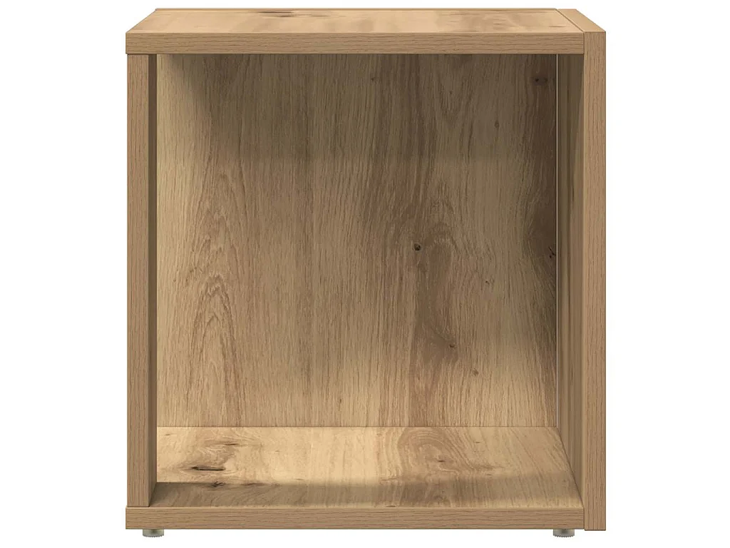 Table d'appoint chêne artisanal 33 x 33 x 34 cm panneau de bois
