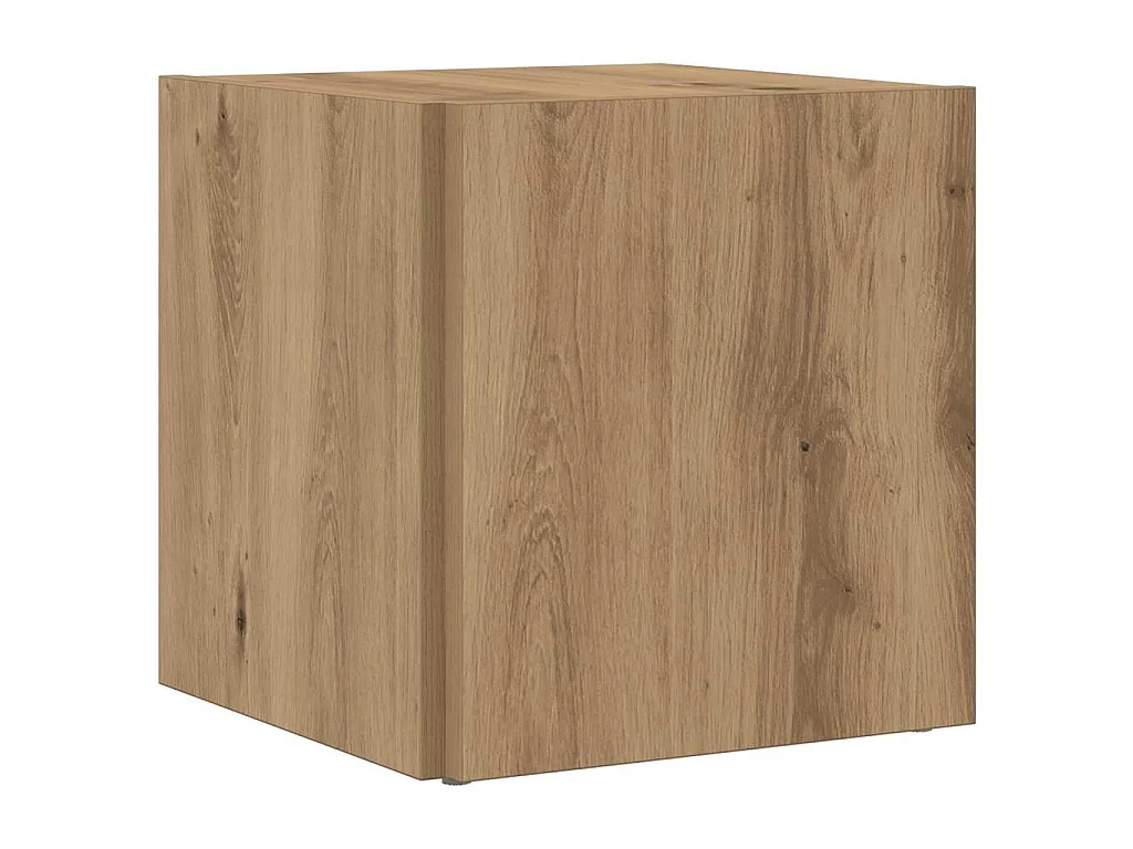Table d'appoint chêne artisanal 33 x 33 x 34 cm panneau de bois