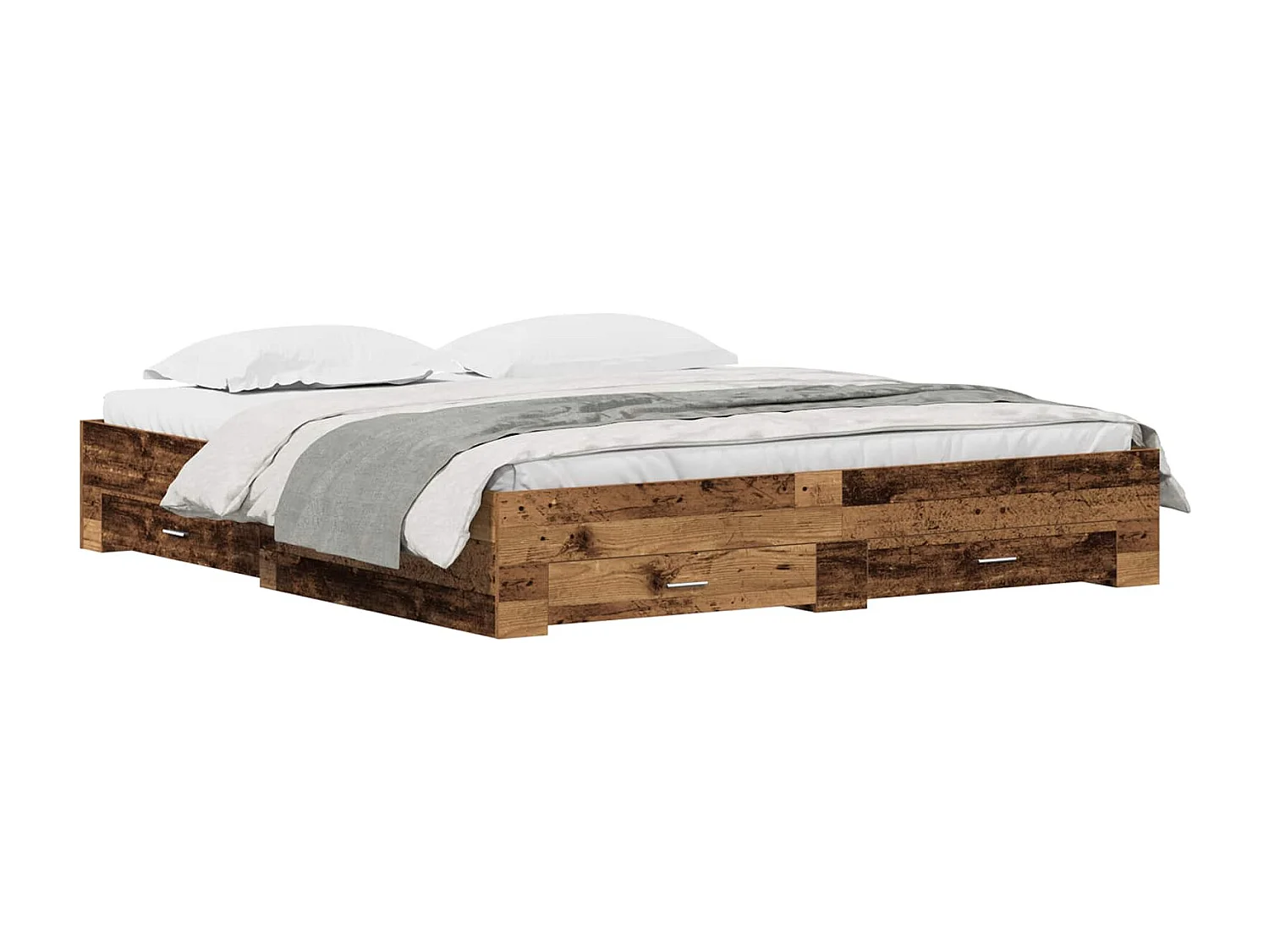 Estructura de cama con cajón madera vieja, 180 × 200 cm