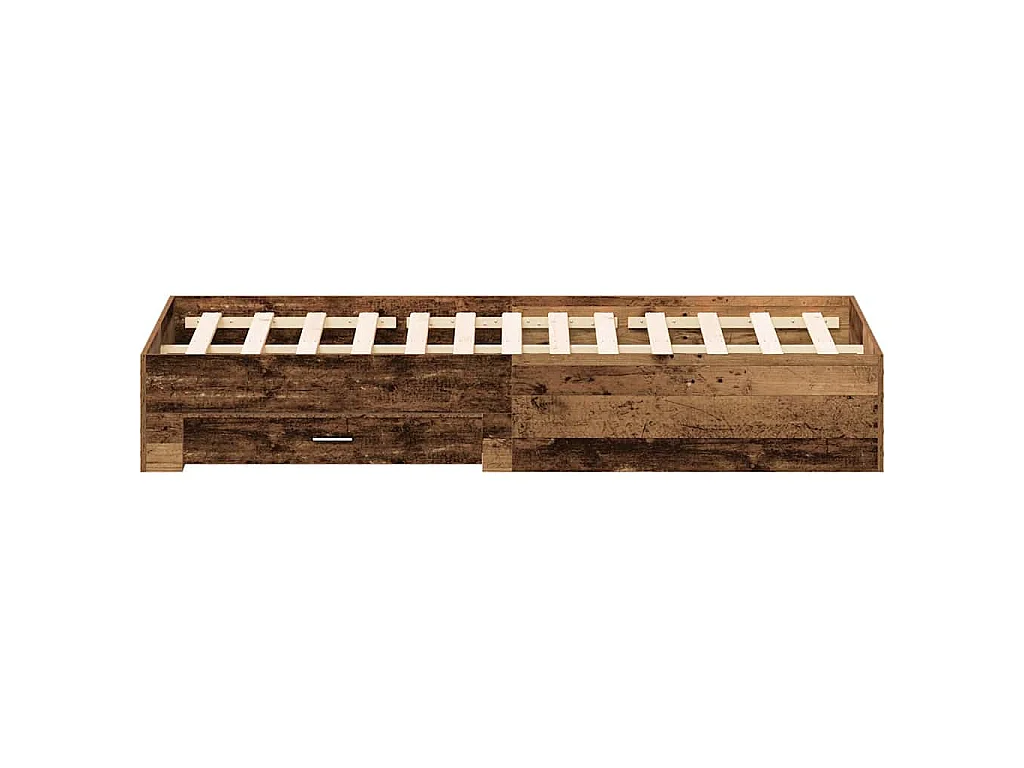 Estructura de cama con cajón madera vieja, 180 × 200 cm