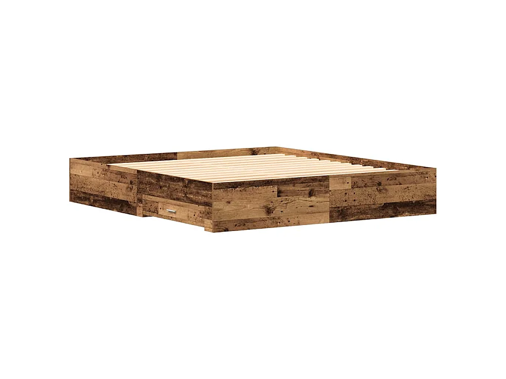 Estructura de cama con cajón madera vieja, 180 × 200 cm