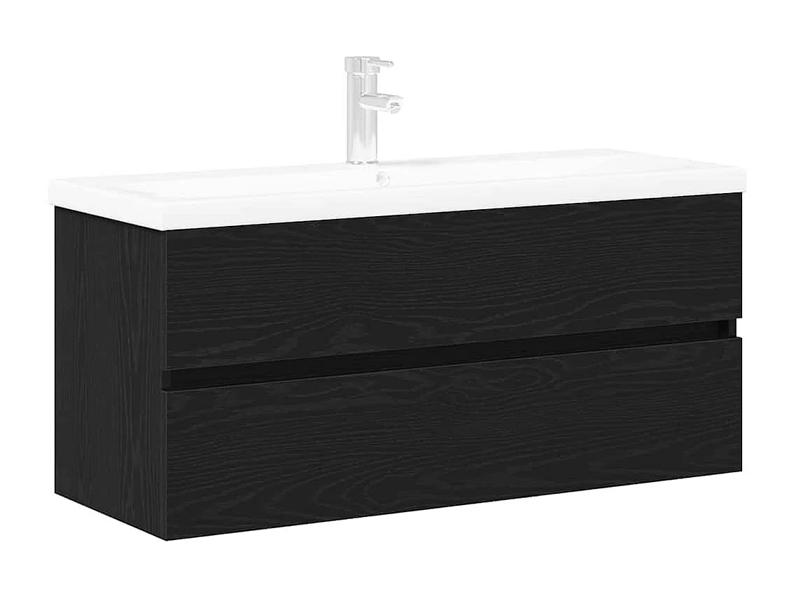 Meuble de Lavabo de Salle de Bain Chêne noir 100 x 39 x 62 cm
