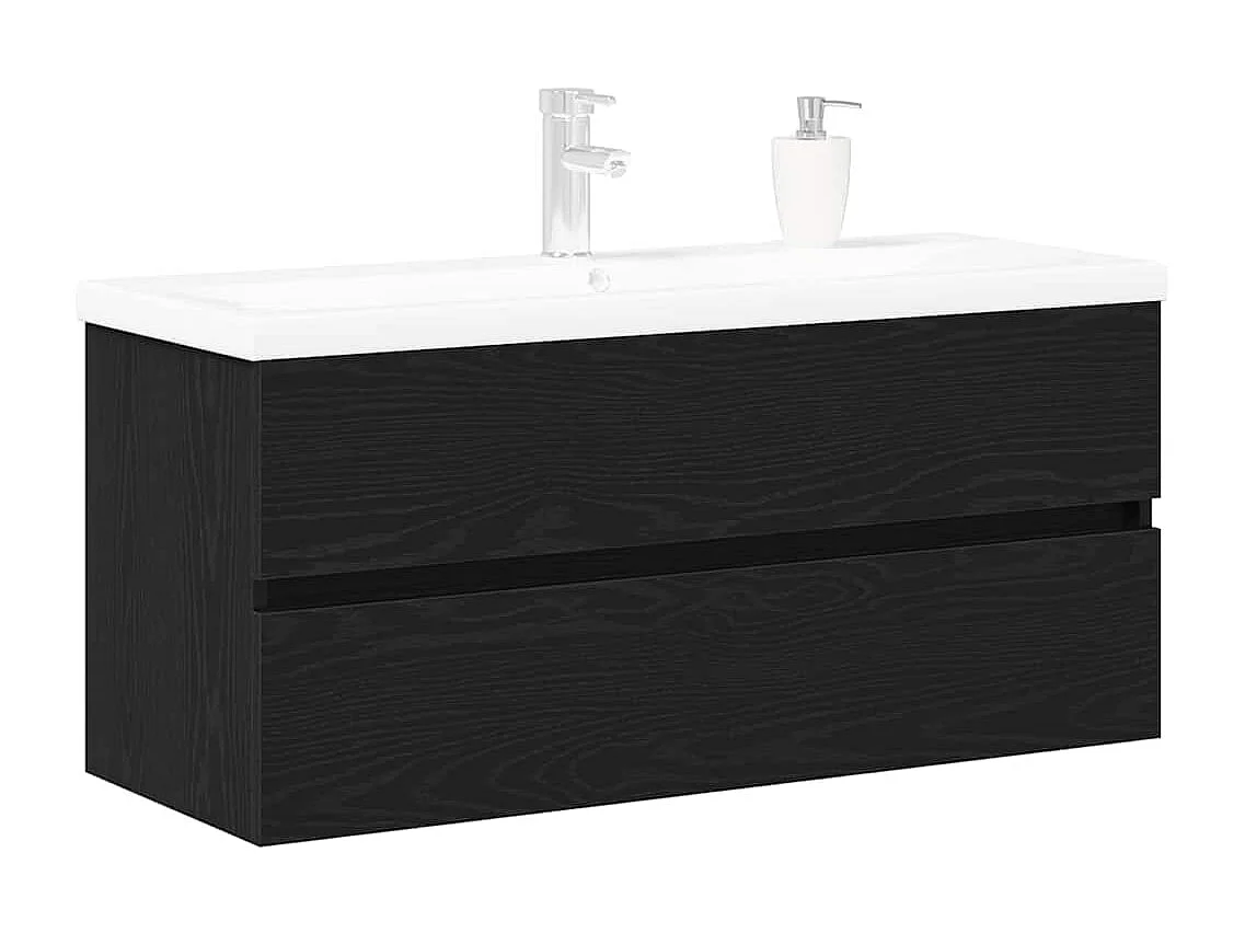 Meuble de Lavabo de Salle de Bain Chêne noir 100 x 39 x 62 cm