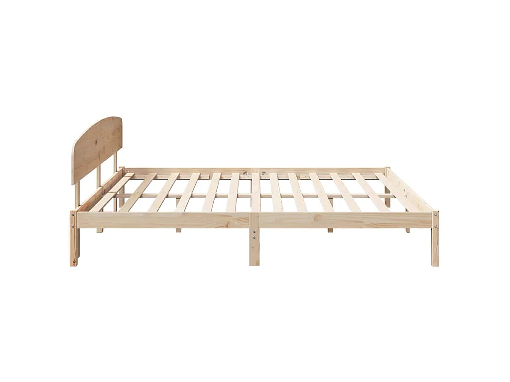 Cadre de lit avec tête de lit Naturel 200 x 200 cm pin massif