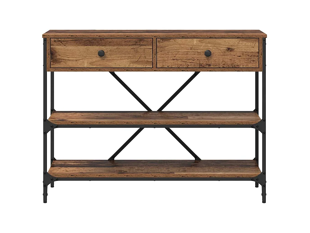 Table console avec tiroir marron 100 x 34,5 x 75 cm bois