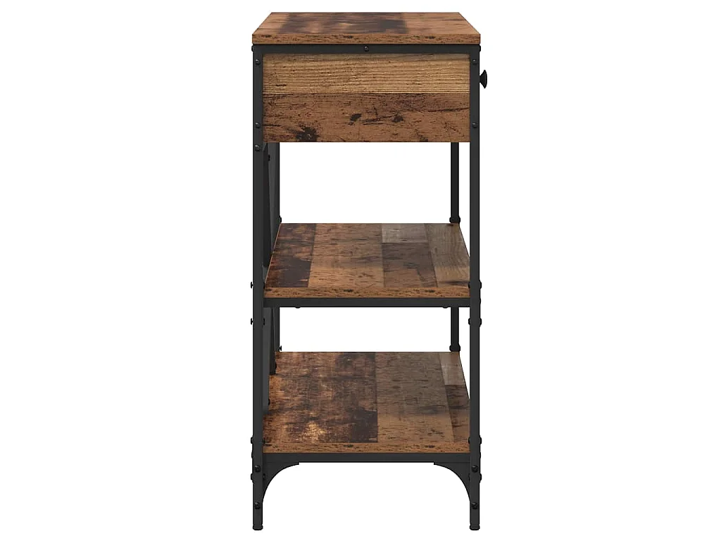 Table console avec tiroir marron 100 x 34,5 x 75 cm bois