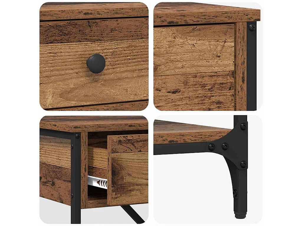 Table console avec tiroir marron 100 x 34,5 x 75 cm bois