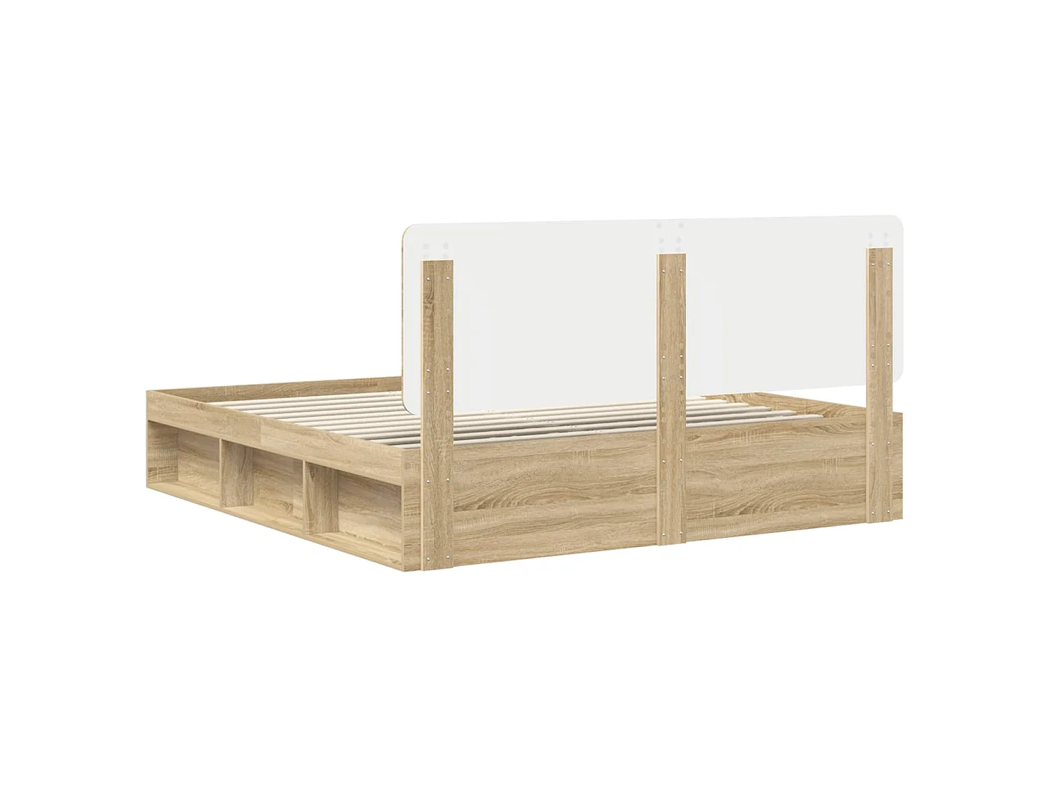 Estructura de cama de madera maciza de pino, 200 × 200 cm