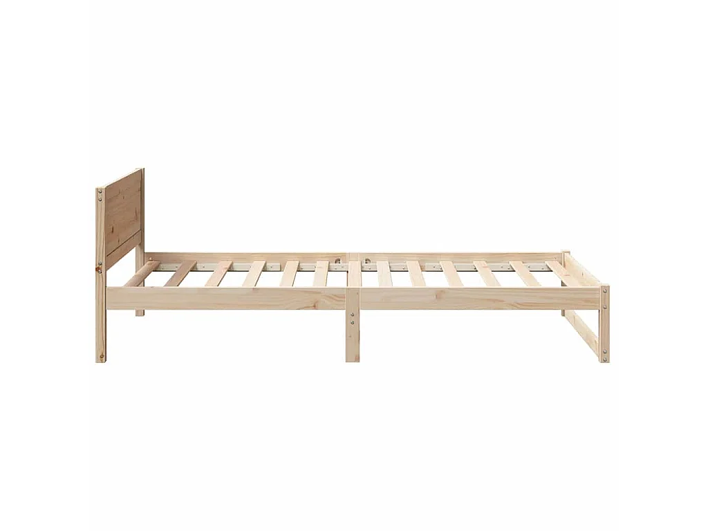 Cadre de lit avec tête de lit naturel 90 x 190 cm en pin massif