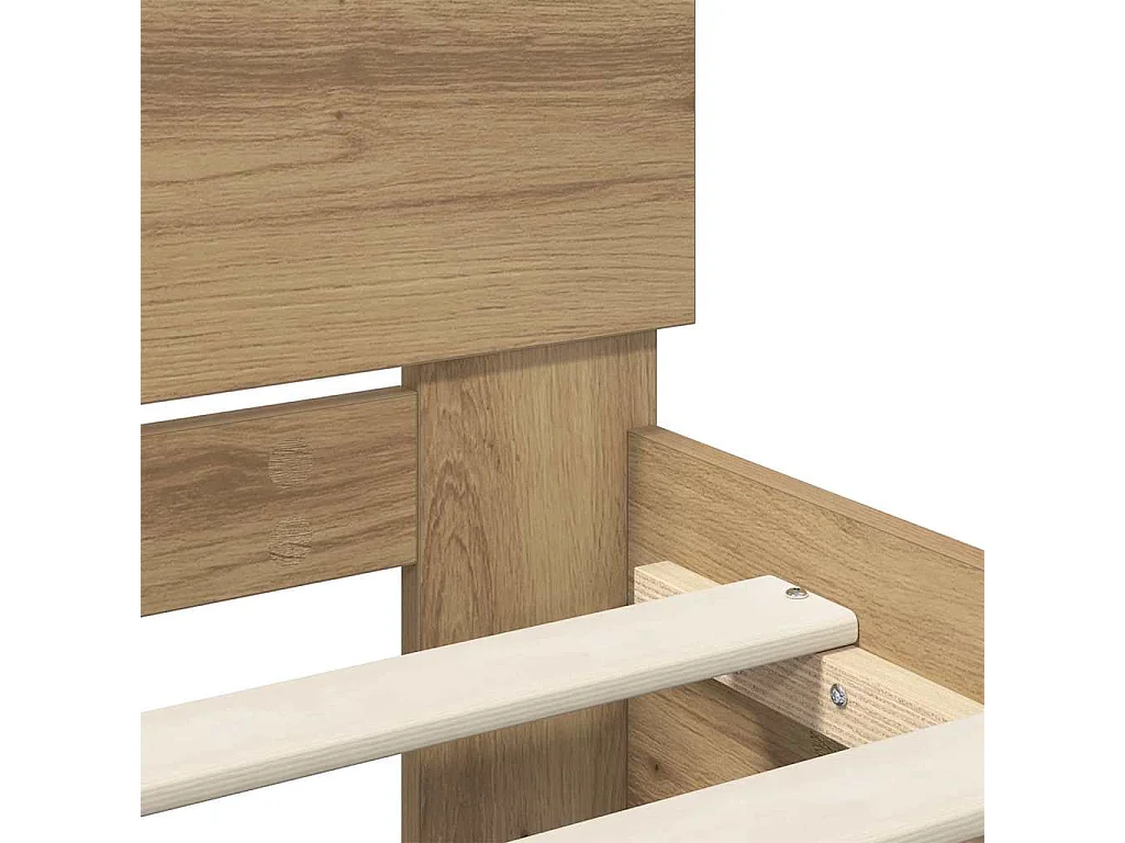 Estructura de cama con tiras LED roble artisan, 180 × 200 cm