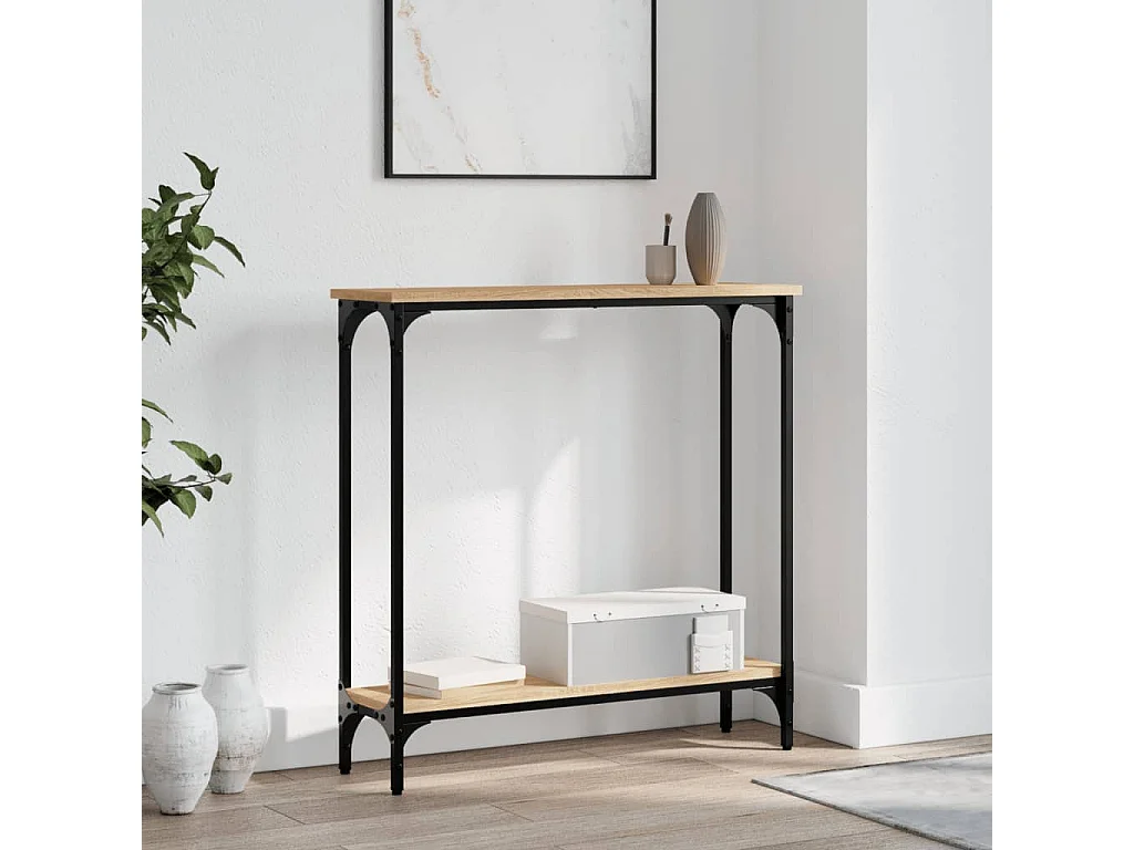 Table console Chêne  75x22,5x75 cm Bois d'ingénierie