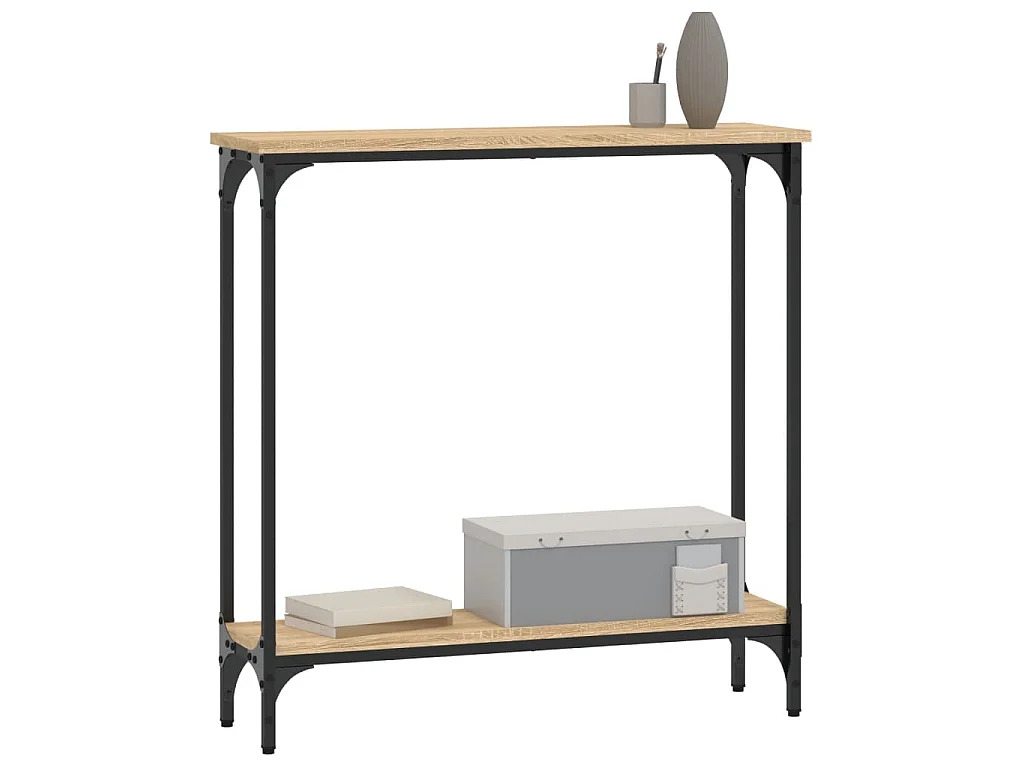 Table console chêne 75 x 22,5 x 75 cm panneau de bois