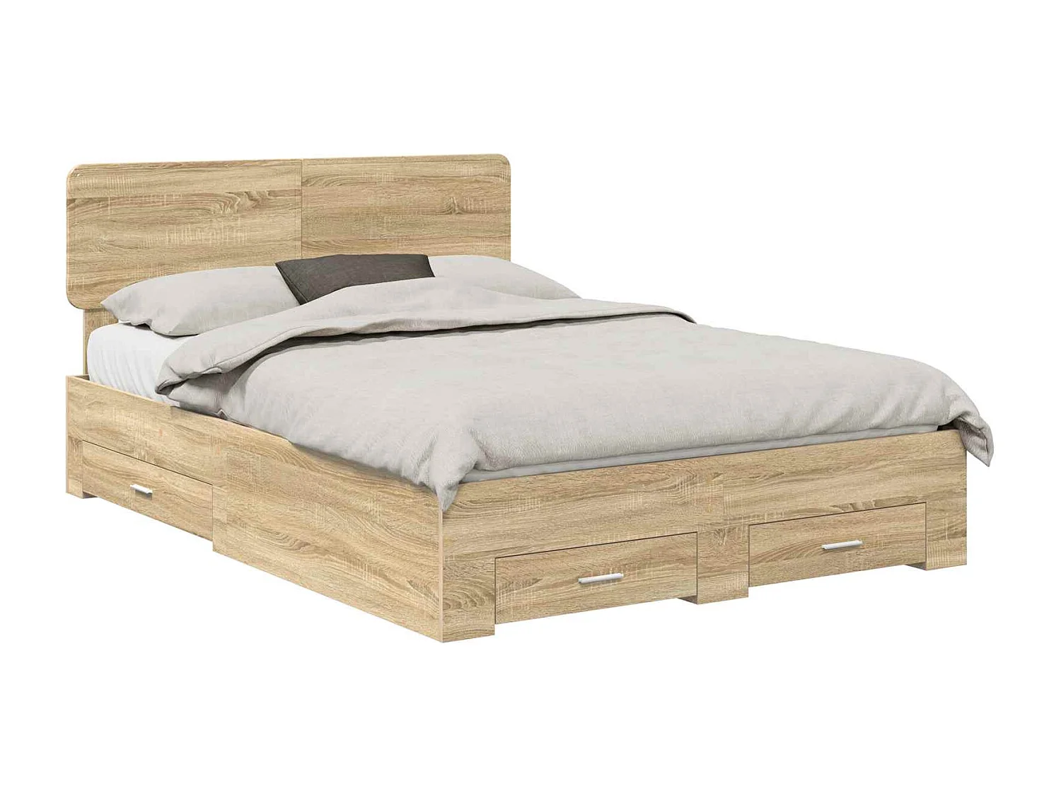 Cadre de lit Chêne  140 x 190 cm Bois d'ingénierie