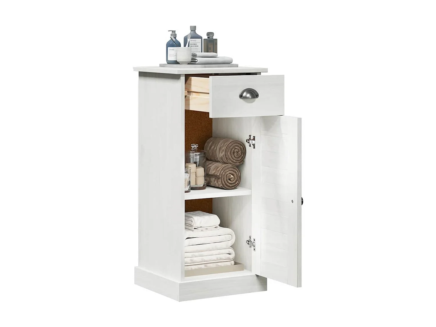 Armoire de salle de bain avec tiroir VIGO Marron et Marron Miel