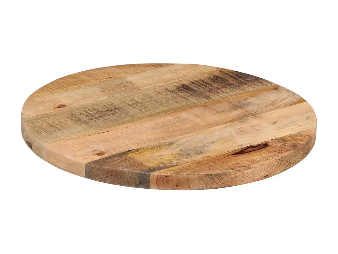Dessus de table Ø 60x1,5 cm rond bois massif de manguier brut
