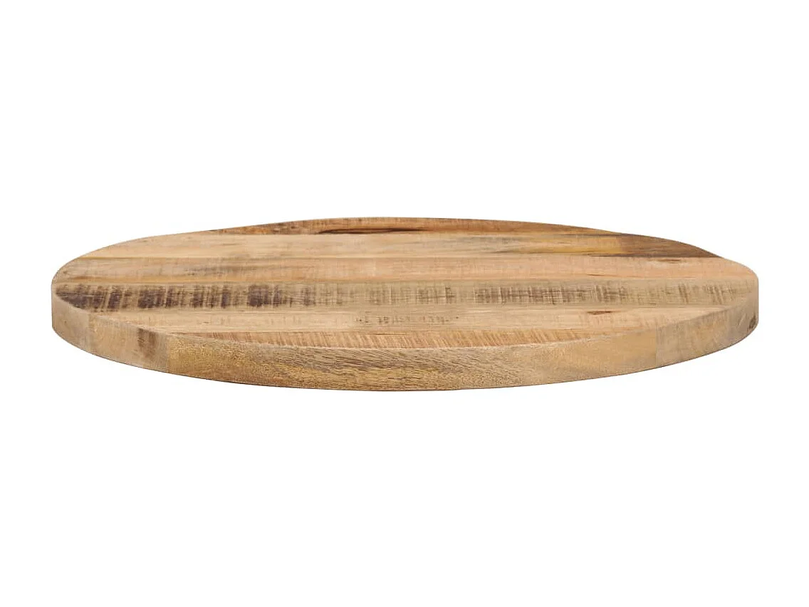 Dessus de table Ø 60x1,5 cm rond bois massif de manguier brut
