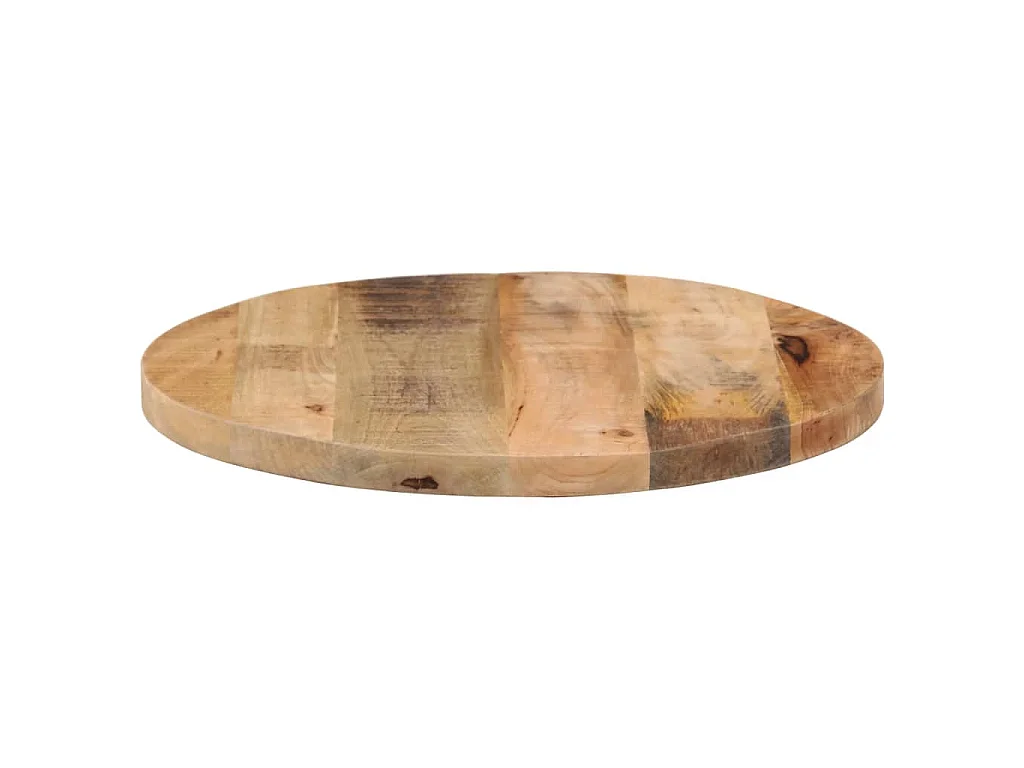 Tablero de mesa redondo rugoso de madera maciza de mango, Ø 60 × 1,5 cm