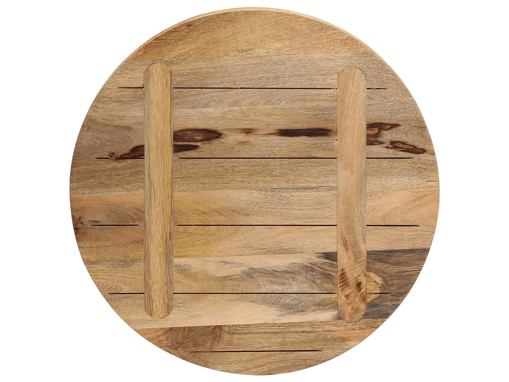 Tablero de mesa redondo rugoso de madera maciza de mango, Ø 60 × 1,5 cm