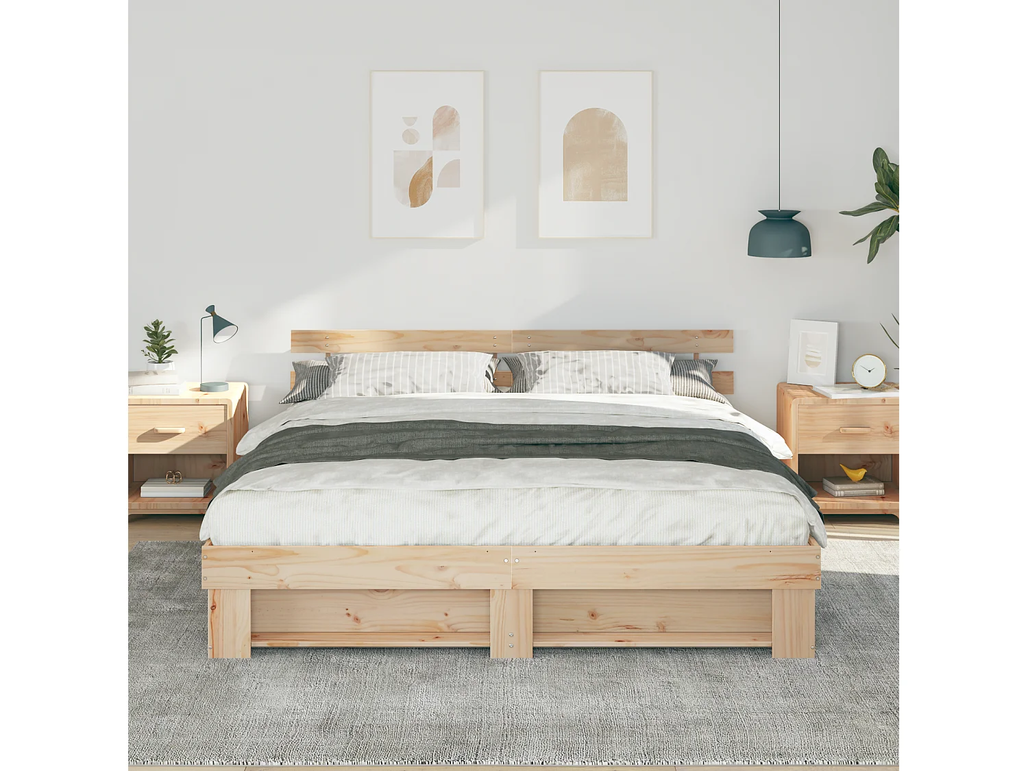 Estructura de cama Marrón 180 x 200 cm Madera de pino macizo