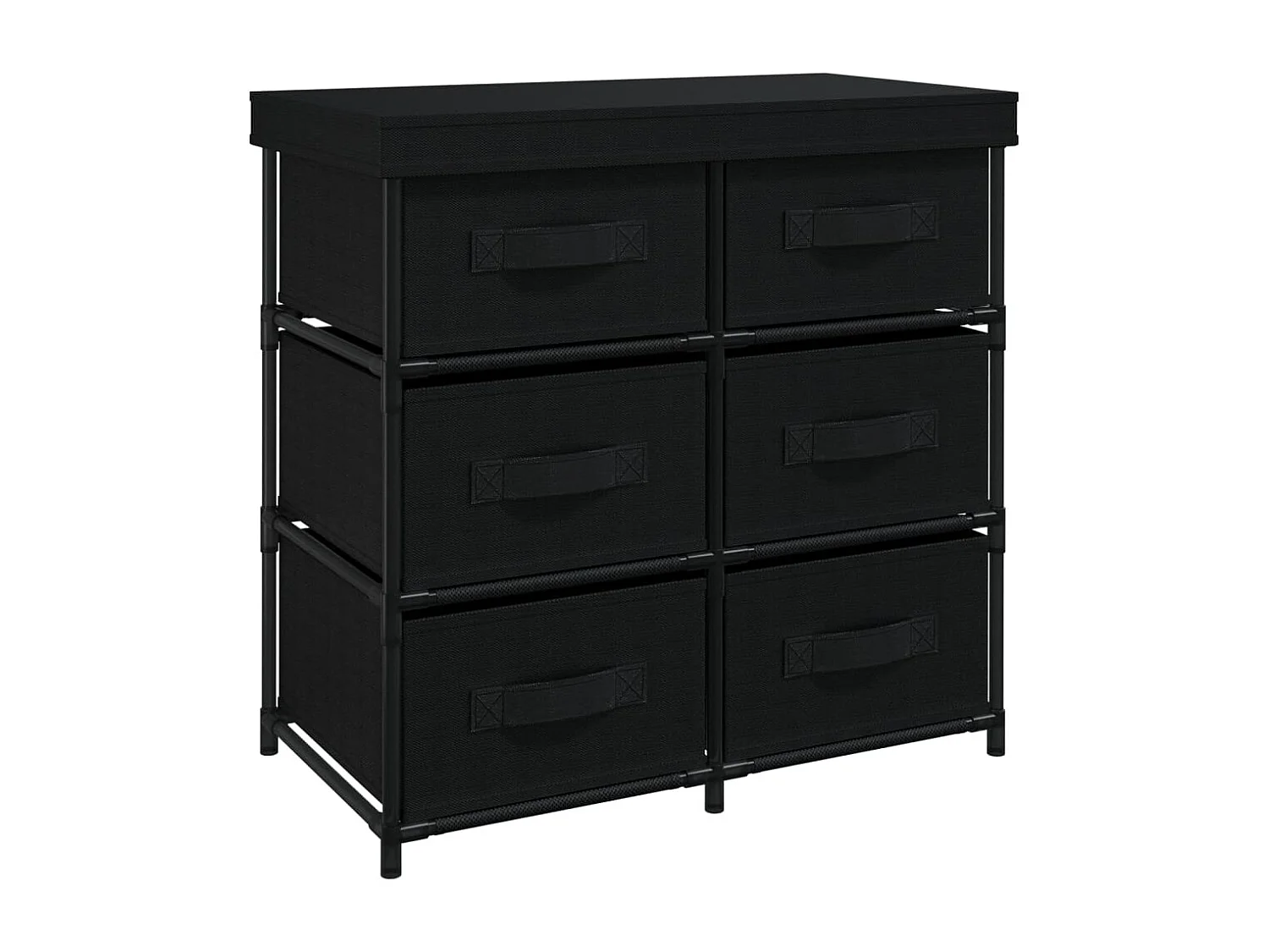Armoire de rangement avec 6 tiroirs 55x29x55 cm Noir Acier