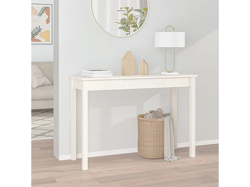 Mesa consola de madera maciza de pino  110x40x75 cm