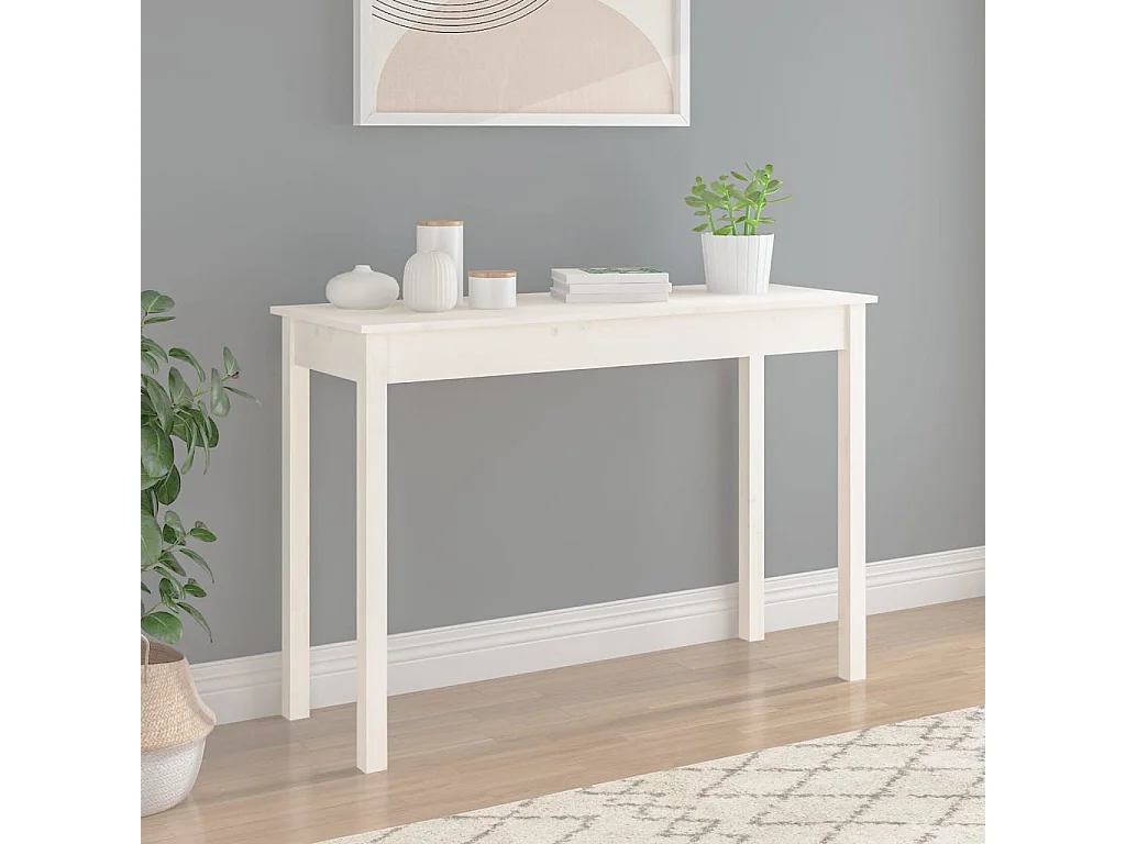 Mesa consola de madera maciza de pino  110x40x75 cm