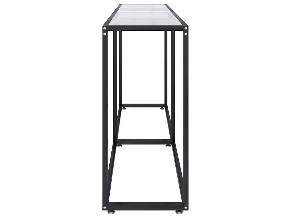 Consola de vidrio templado transparente, 180 × 35 × 75,5 cm