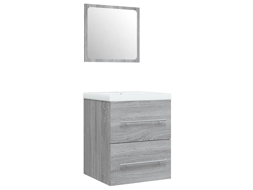 Mueble de baño con lavabo de madera contrachapada gris