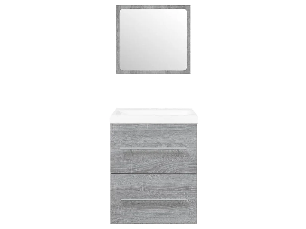 Mueble de baño con lavabo de madera contrachapada gris