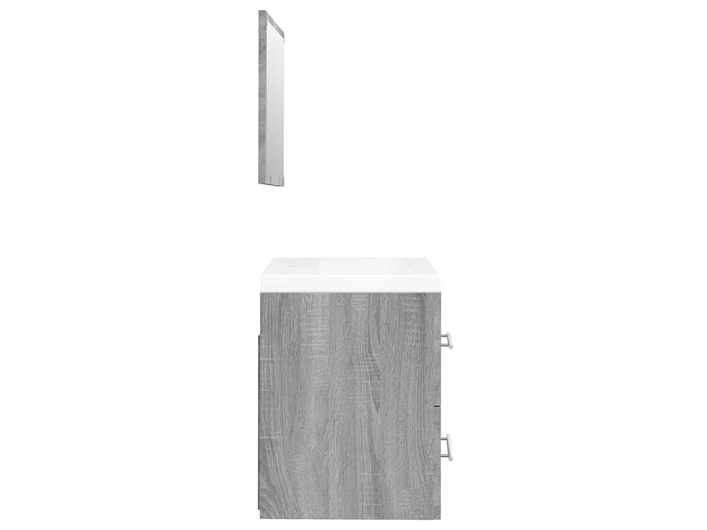 Mueble de baño con lavabo de madera contrachapada gris