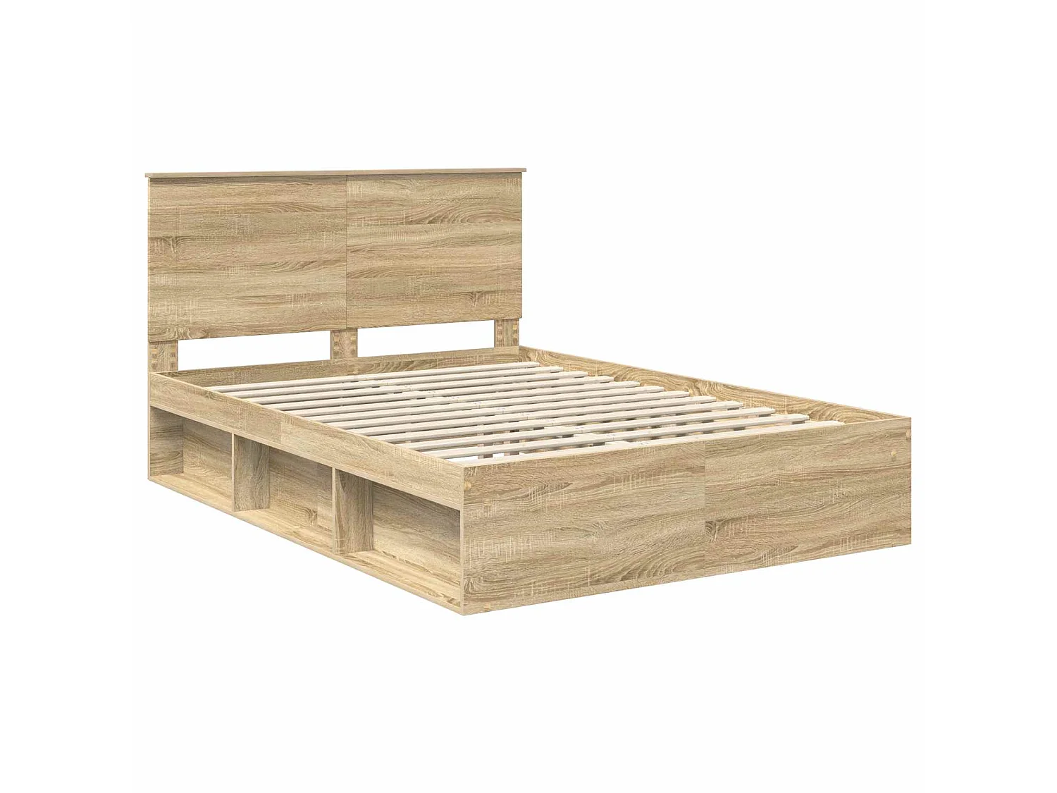 Estructura de cama de madera maciza de pino, 160 × 200 cm