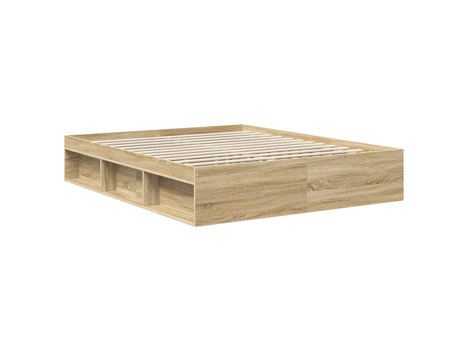 Estructura de cama de madera maciza de pino, 160 × 200 cm