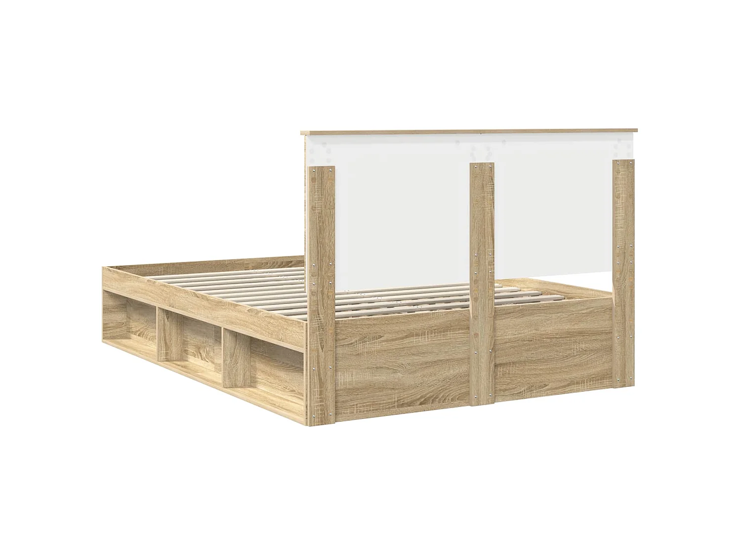 Estructura de cama de madera maciza de pino, 160 × 200 cm