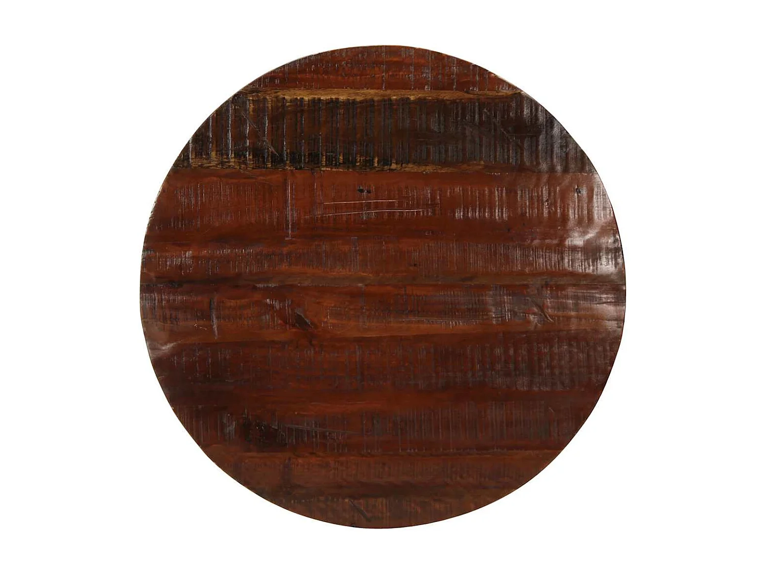 Dessus de table Ø 80x3,8 cm rond bois massif de récupération