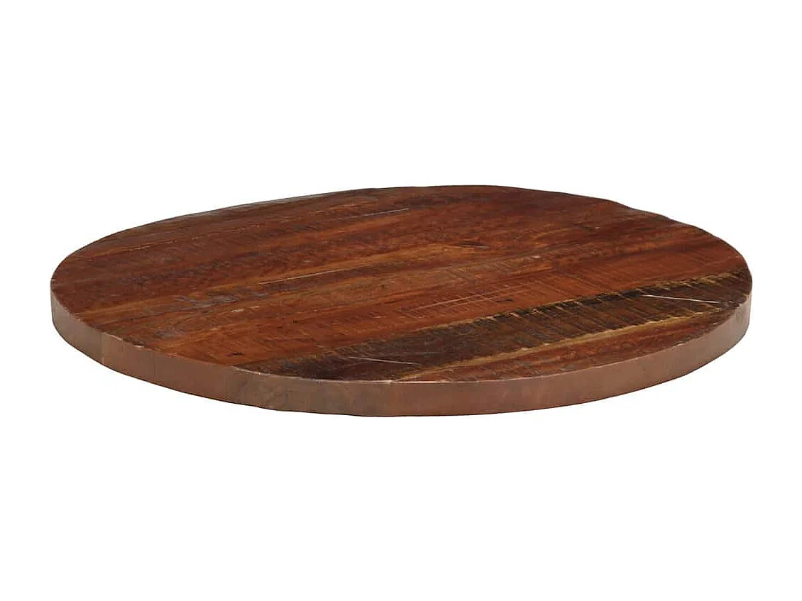 Dessus de table Ø 80x3,8 cm rond bois massif de récupération