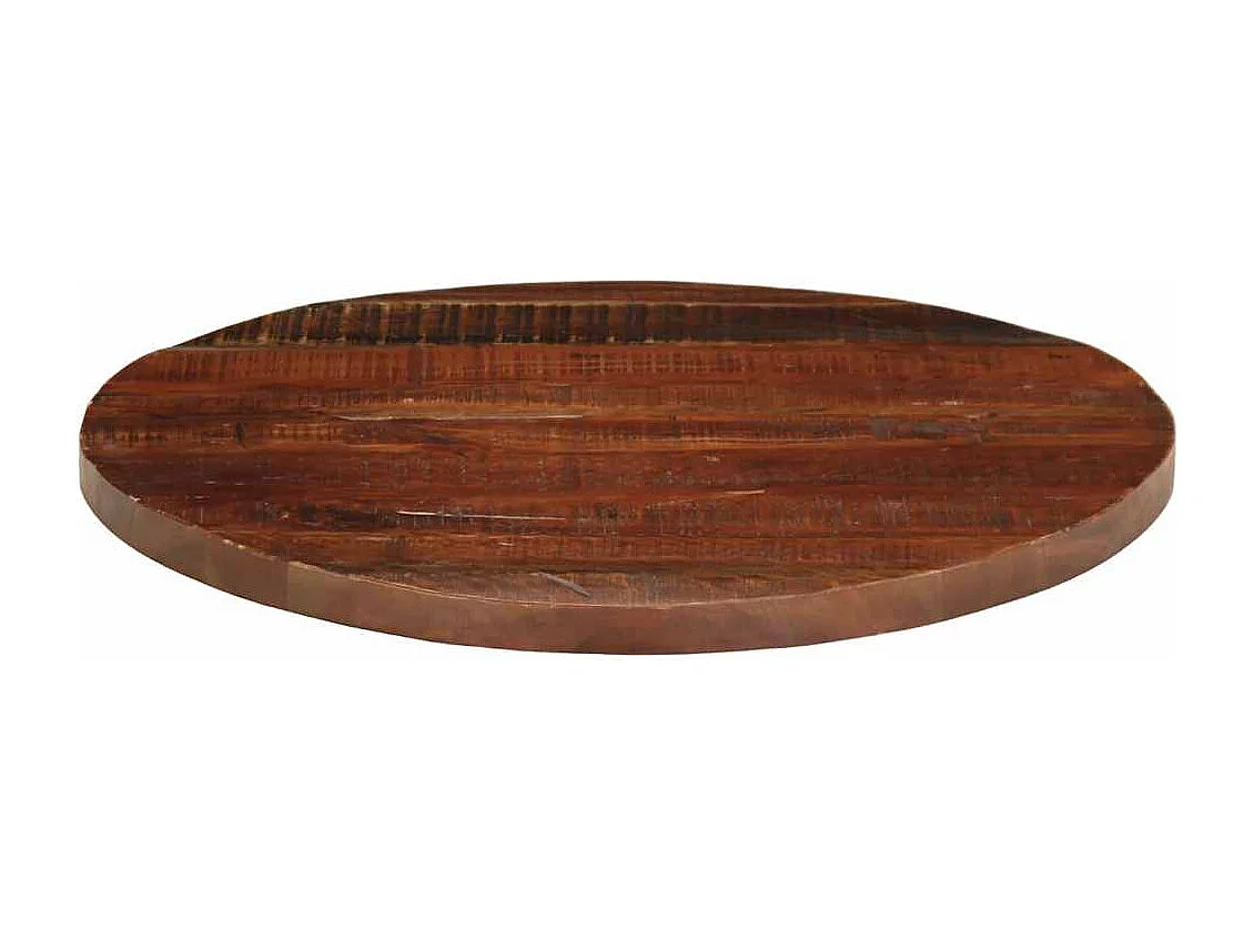 Dessus de table Ø 80x3,8 cm rond bois massif de récupération