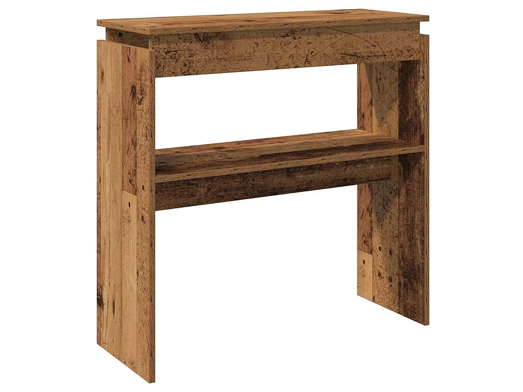 Table console vieux bois, panneau de bois, pour l'entrée, 80 × 30 × 80 cm