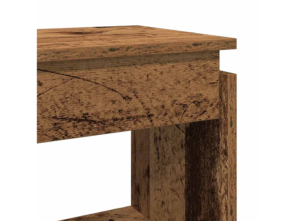 Table console vieux bois, panneau de bois, pour l'entrée, 80 × 30 × 80 cm