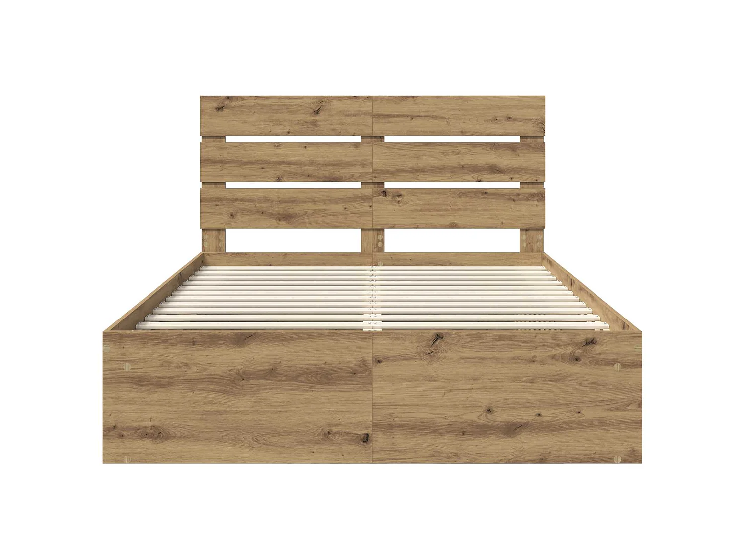 Estructura de cama con cabecero de roble artisan, 140 × 190 cm