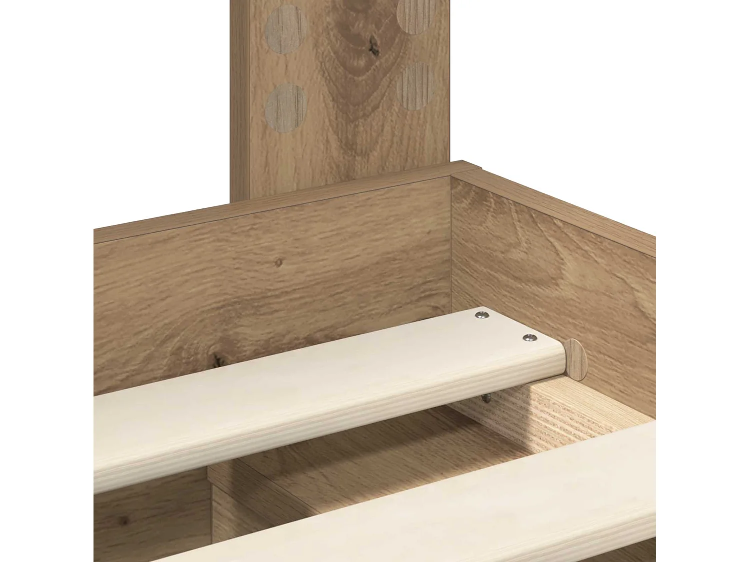 Estructura de cama con cabecero de roble artisan, 140 × 190 cm