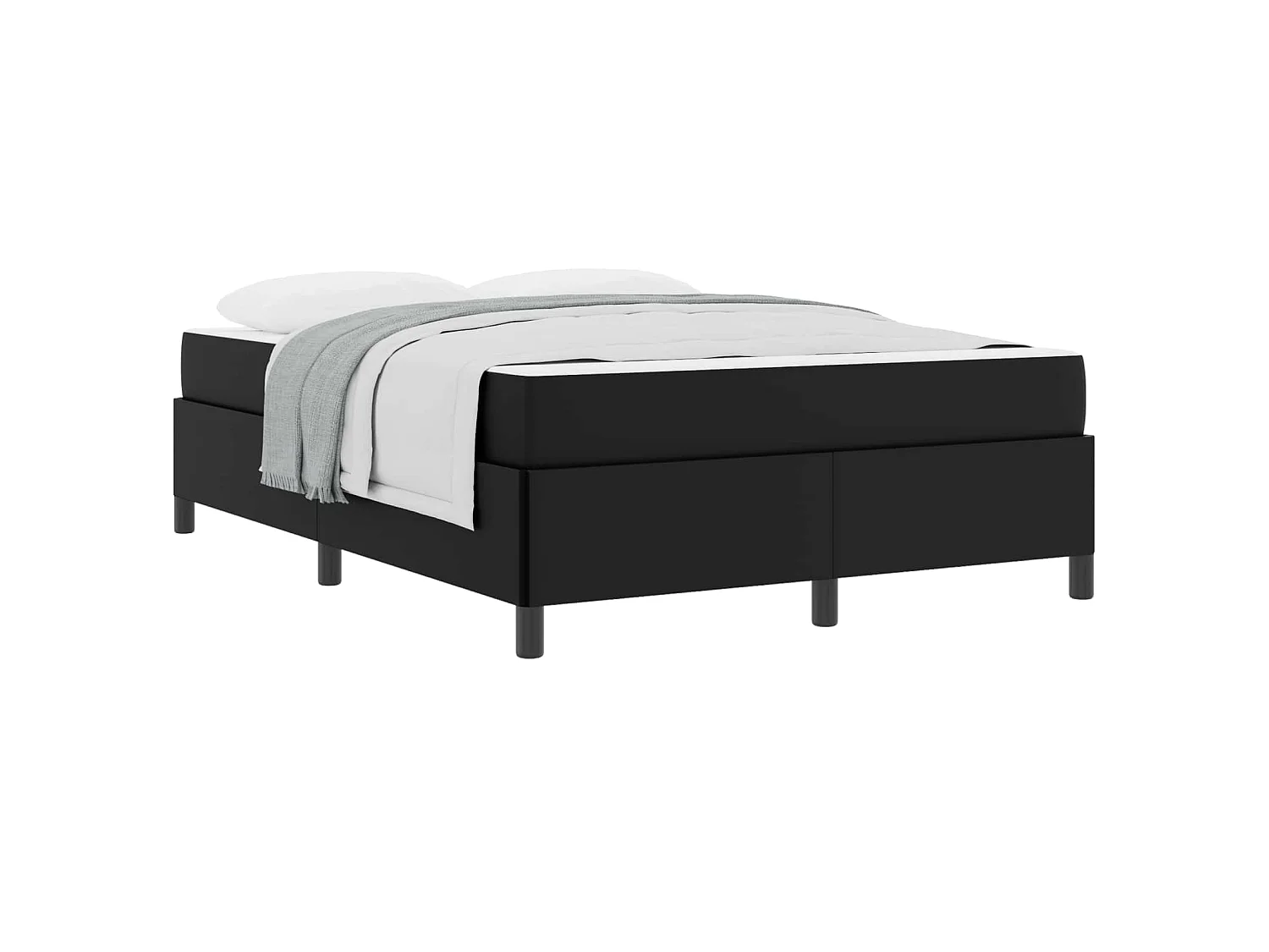 Cadre de lit avec matelas Noir 160 x 200 cm tissu