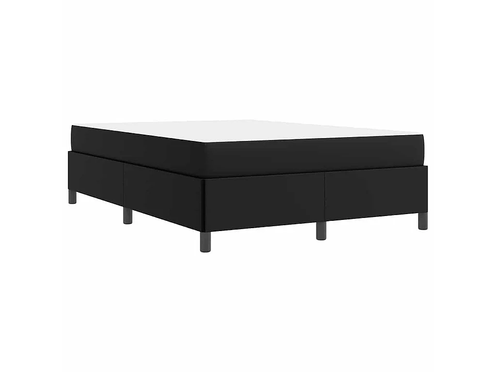Estructura de cama con colchón de tela negro, 160 × 200 cm
