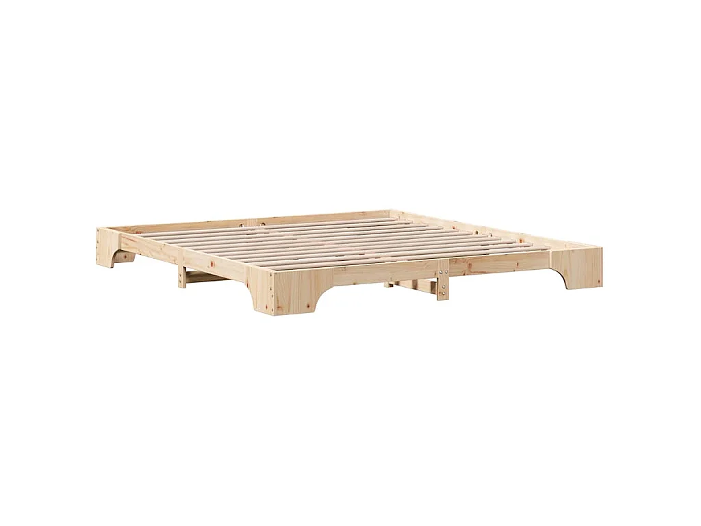 Cadre de lit naturel 200 x 200 cm pin massif