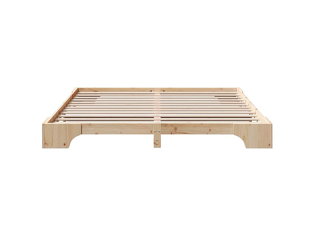 Cadre de lit naturel 200 x 200 cm pin massif