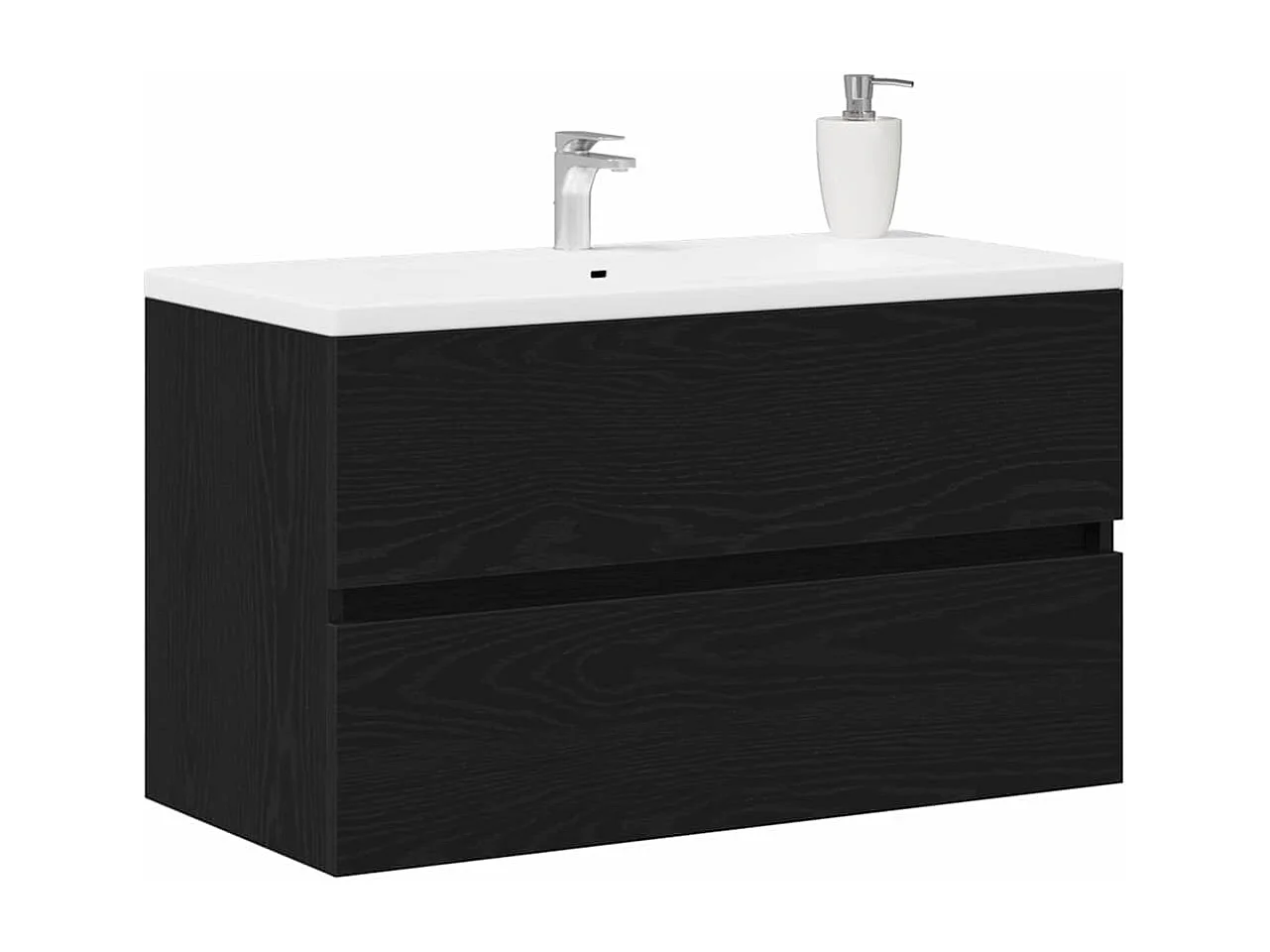 Meuble de Lavabo de Salle de Bain Chêne noir 80 x 38,5 x 45 cm